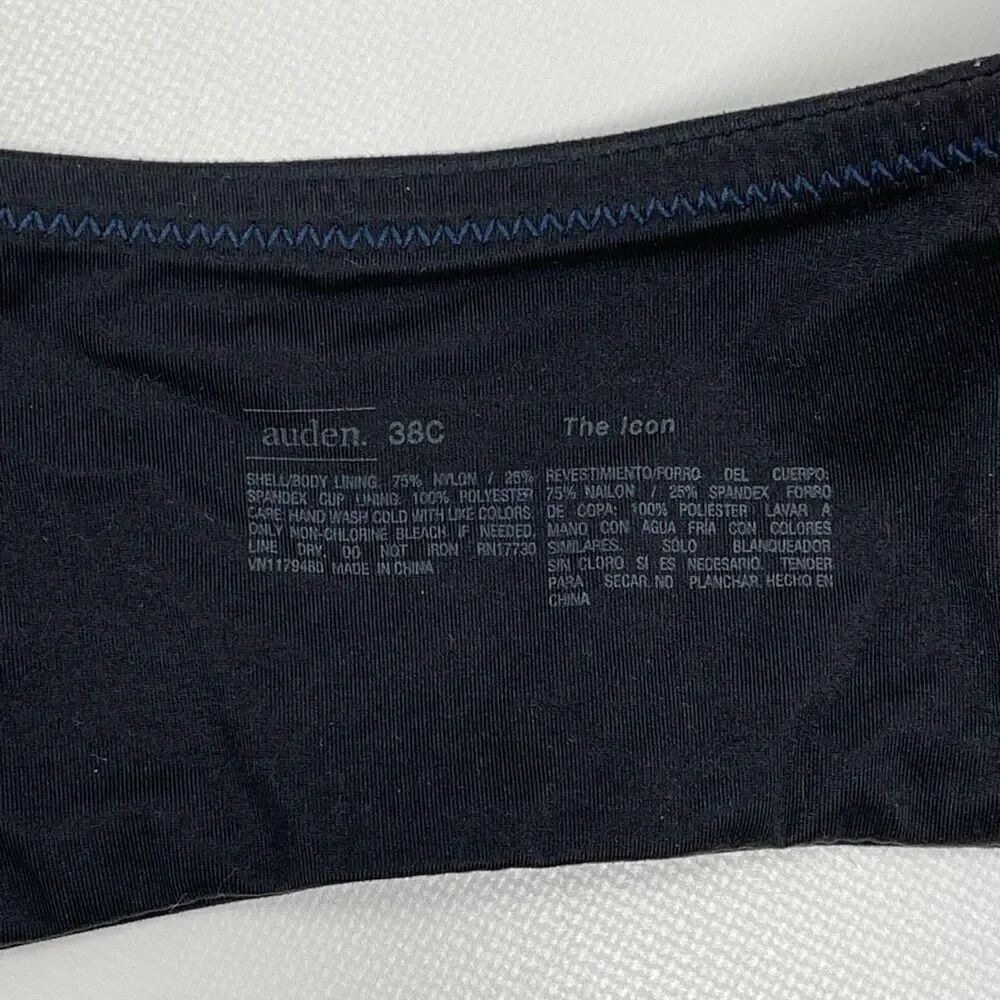Auden Bra The Icon Underwire Lined T-shirt Full Coverage Black Women’s Size 38C - Picture 7 of 7